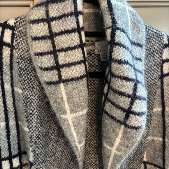 Women's Coatigan - A New Day Gray Plaid Size XS/S - Picture 3 of 6